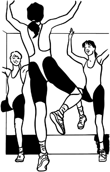 Ladies exercising vinyl sticker. Customize on line. Sports 085-0924